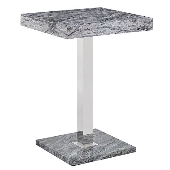 Topaz Melange Marble Effect Bar Table 2 Ripple Black Stools_2