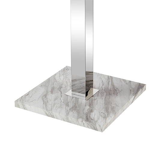 Topaz High Gloss Bar Table Square In Magnesia Marble Effect