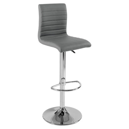 Topaz Magnesia Effect High Gloss Bar Table 2 Ripple Grey Stools
