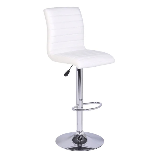 Topaz Magnesia Effect High Gloss Bar Table 2 Ripple White Stools
