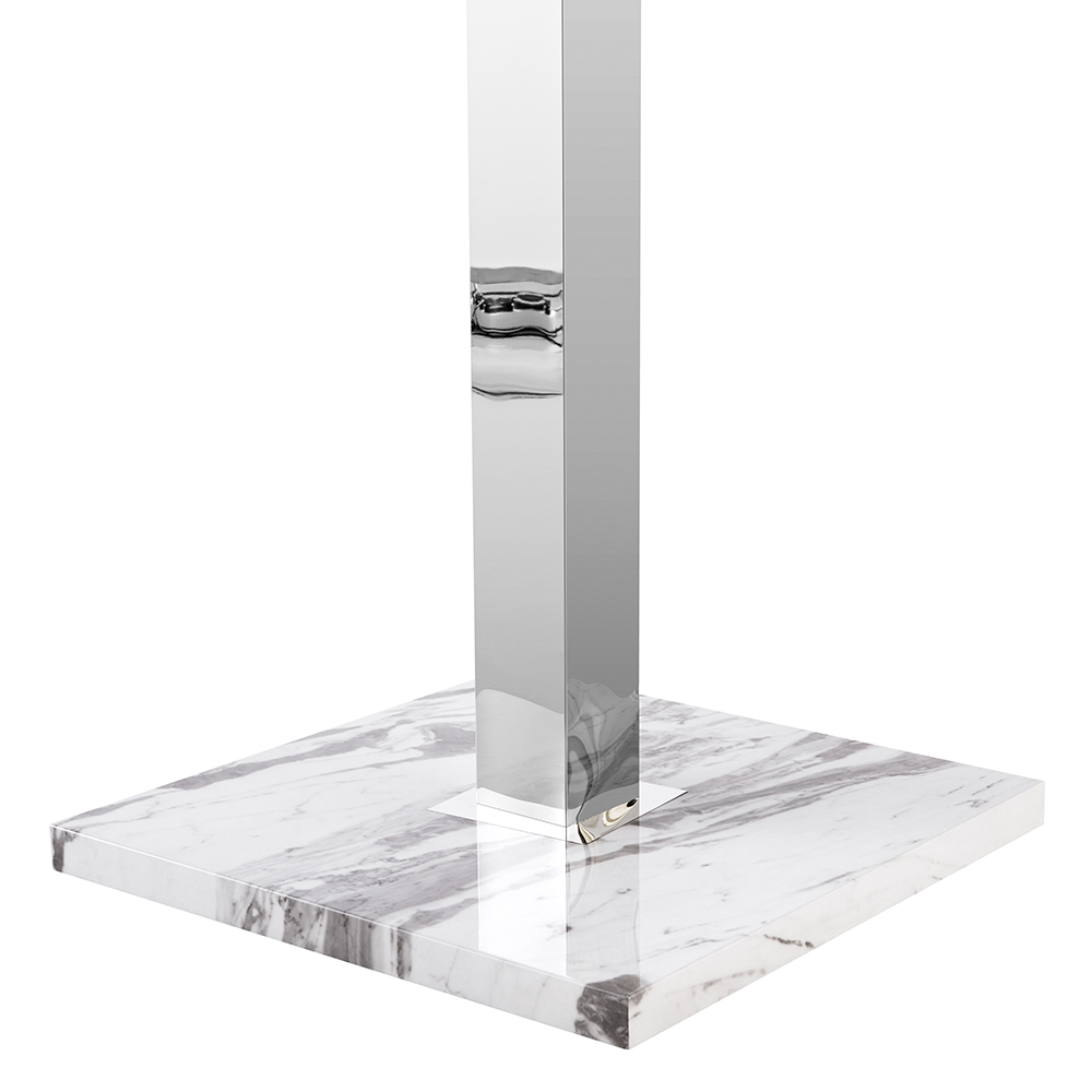 Topaz Square High Gloss Bar Table In Filo Marble Effect