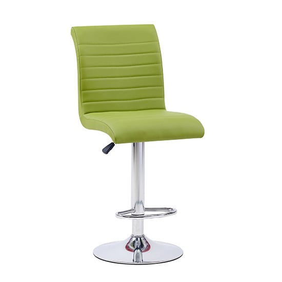 Topaz White Gloss Bar Table With 4 Ripple Lime Green Stools_3
