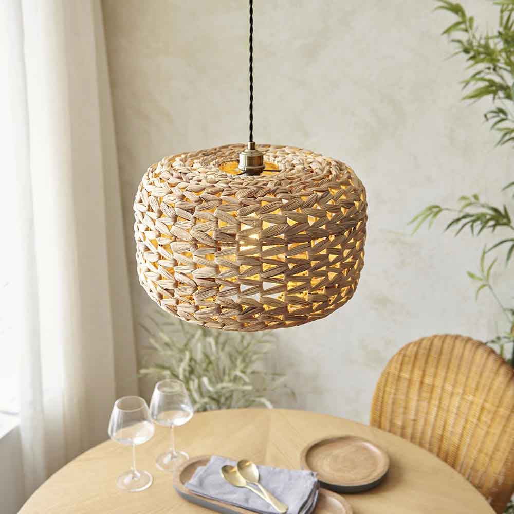 Tora Woven Ceiling Pendant Light in Natural