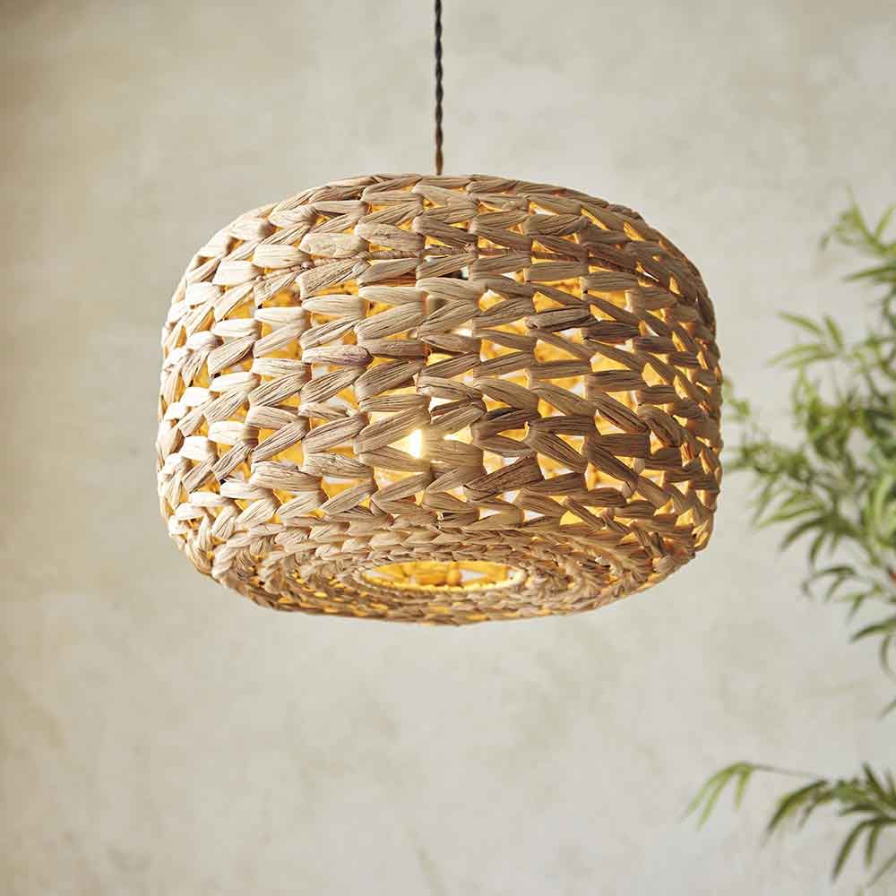 Tora Woven Ceiling Pendant Light in Natural