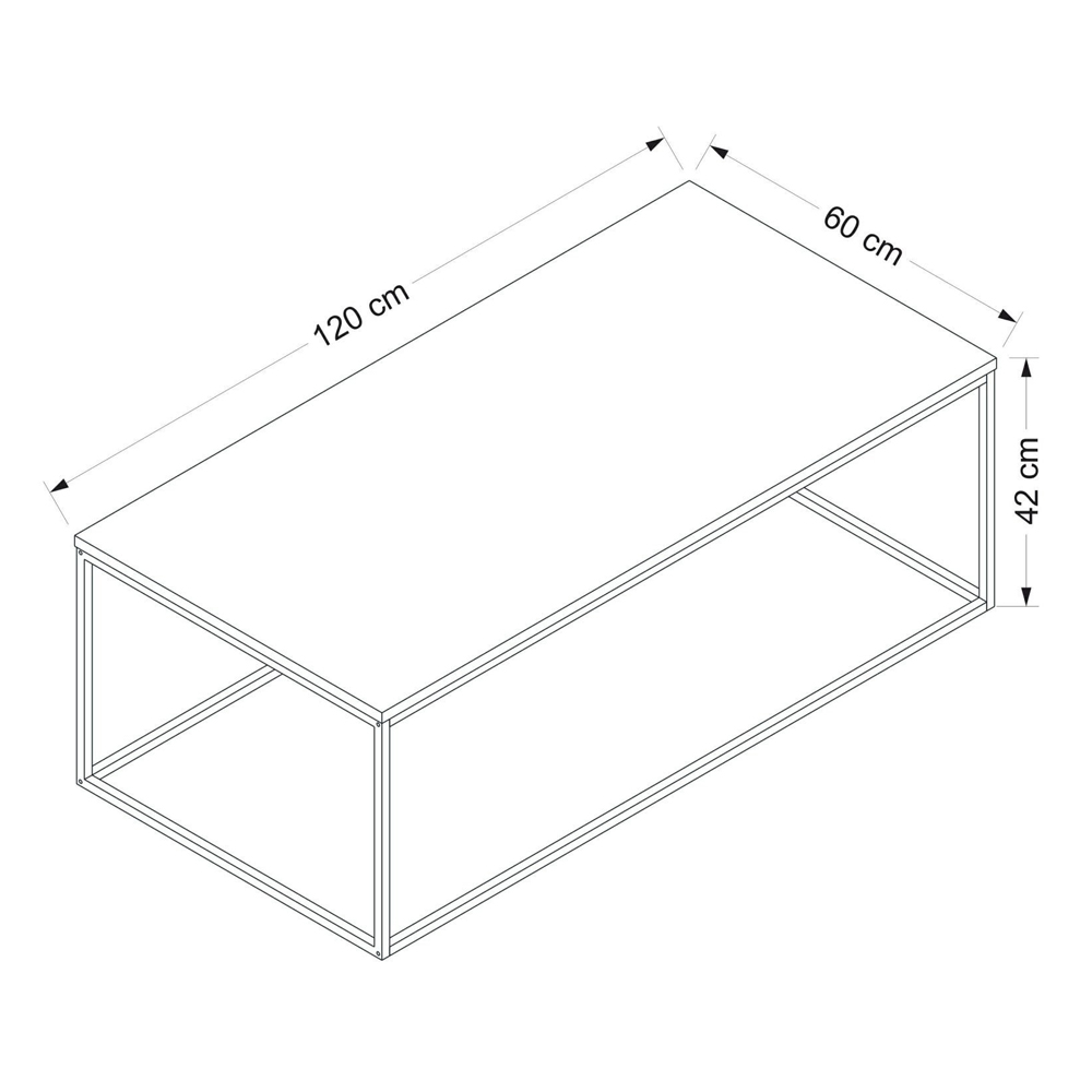Torano Wooden Coffee Table with Metal Frame in Anthracite