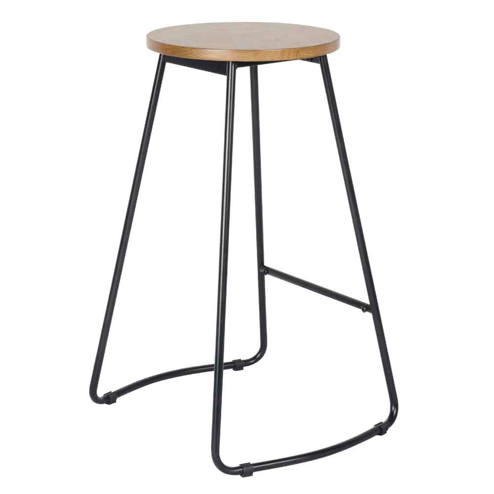 Torin Natural Wooden Bar Stools in Pair
