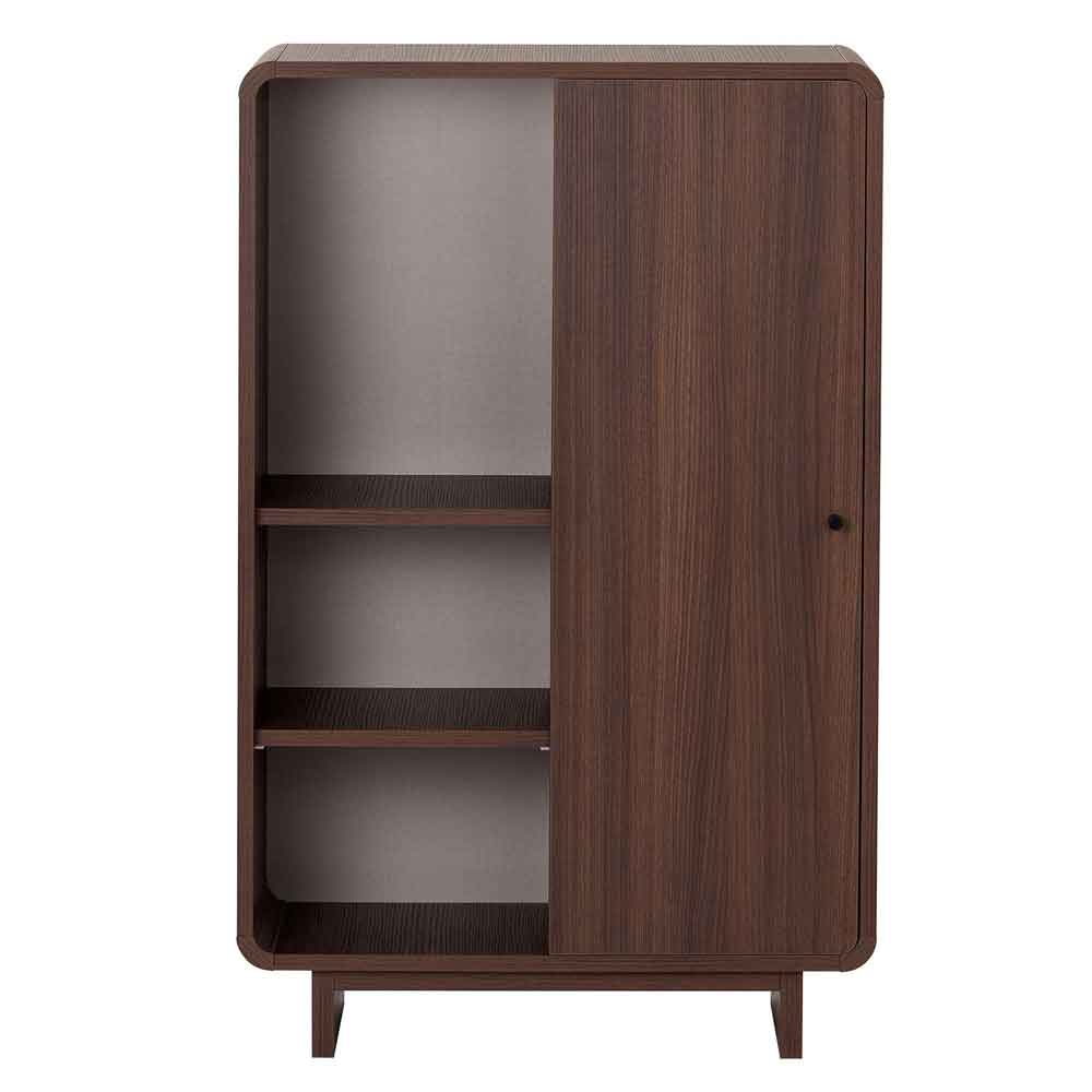 Torina Wooden Display Cabinet with 1 Door in Milano Walnut