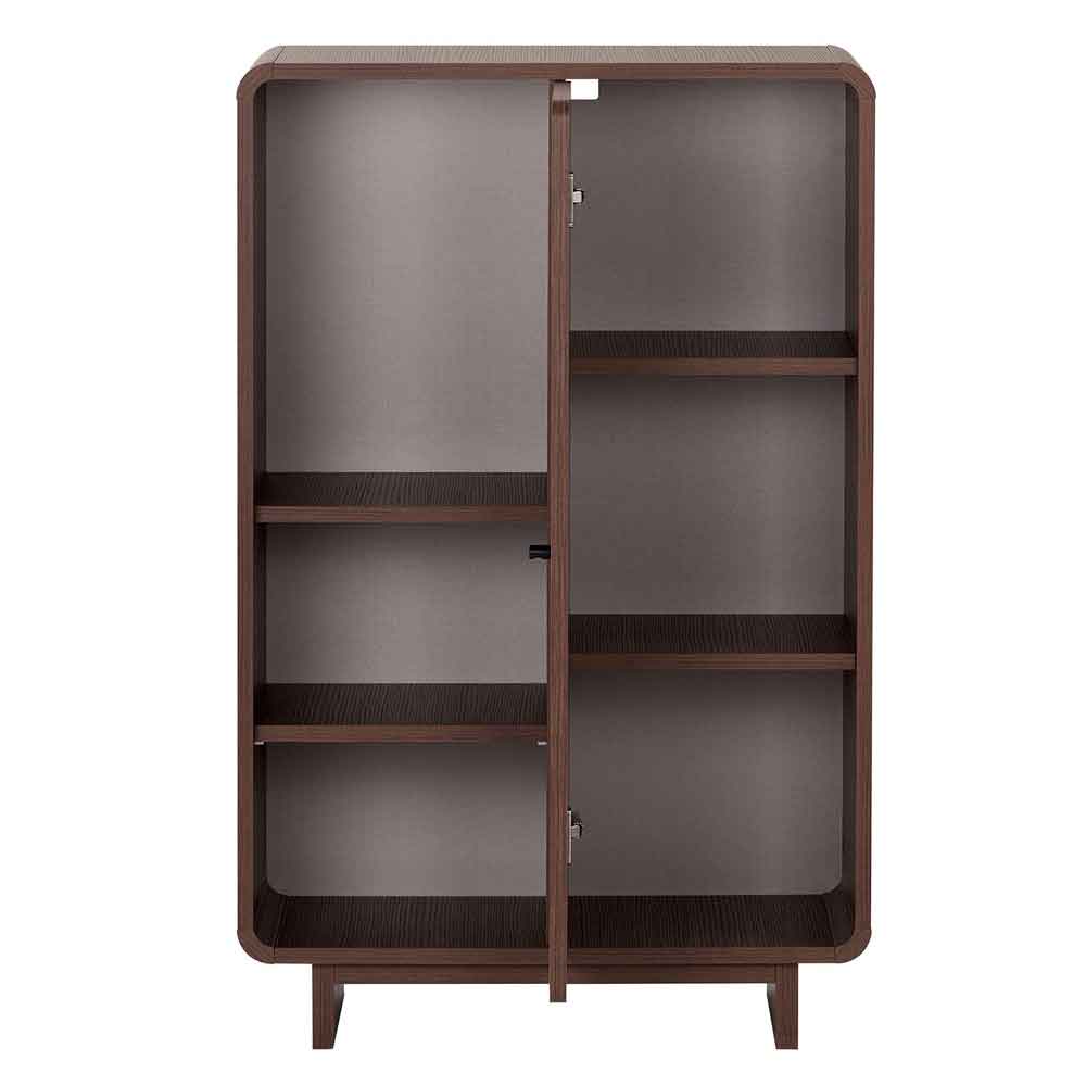 Torina Wooden Display Cabinet with 1 Door in Milano Walnut