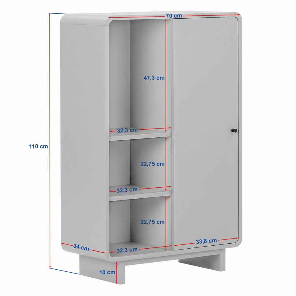 Torina Wooden Display Cabinet with 1 Door in Sepet Oak