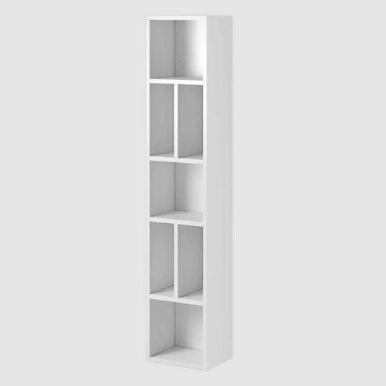Torino Wooden Bookcase 7 Shelves In Matt White