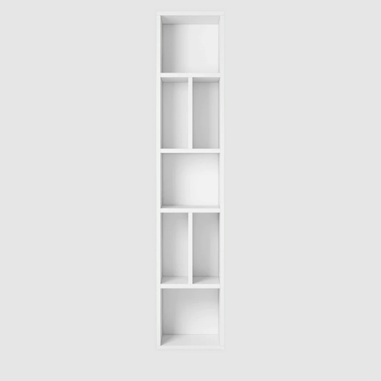 Torino Wooden Bookcase 7 Shelves In Matt White