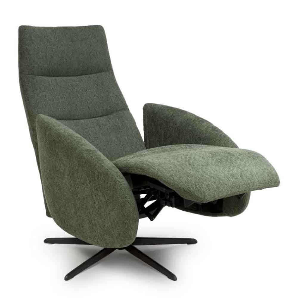 Torino Fabric Swivel Recliner Chair in Green