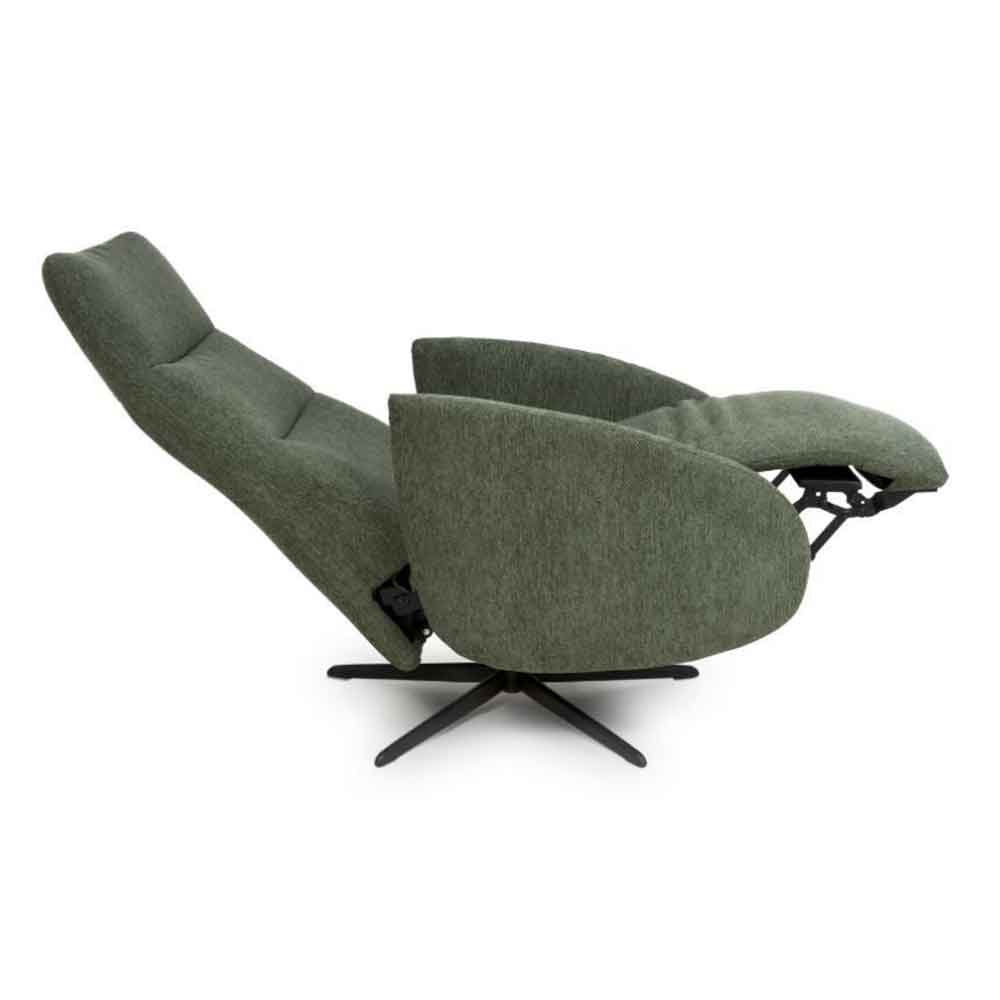 Torino Fabric Swivel Recliner Chair in Green
