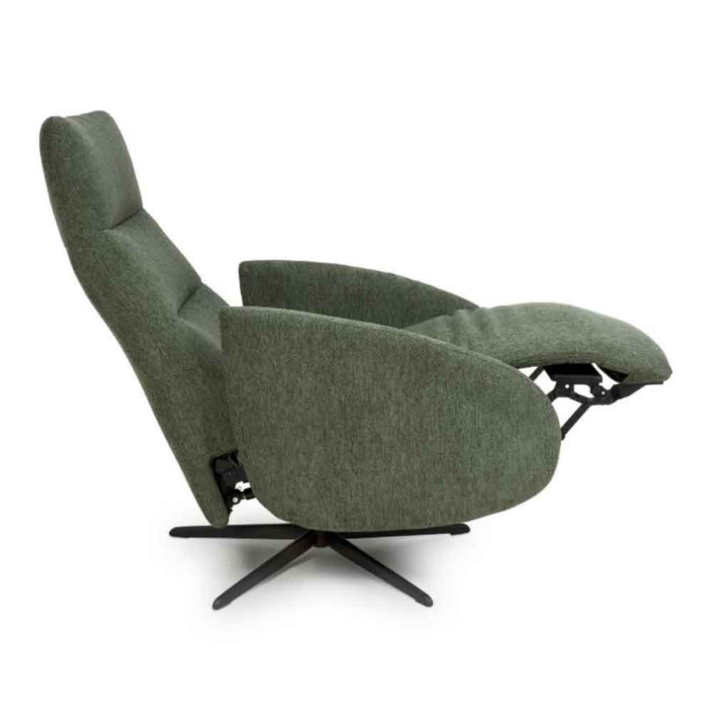 Torino Fabric Swivel Recliner Chair in Green