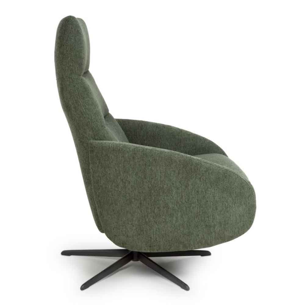 Torino Fabric Swivel Recliner Chair in Green