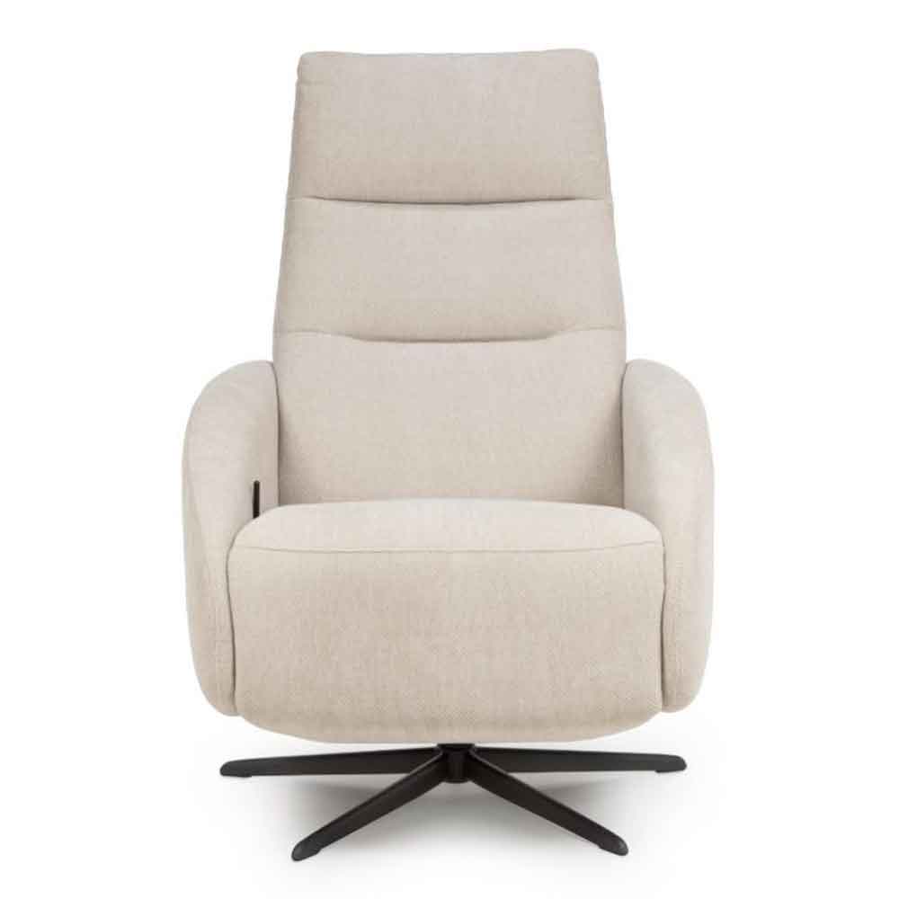 Torino Fabric Swivel Recliner Chair in Natural