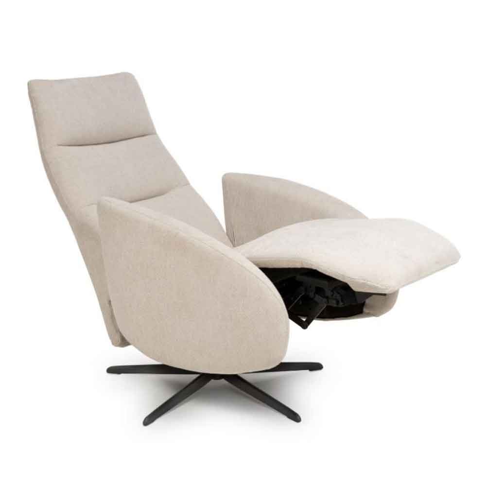 Torino Fabric Swivel Recliner Chair in Natural