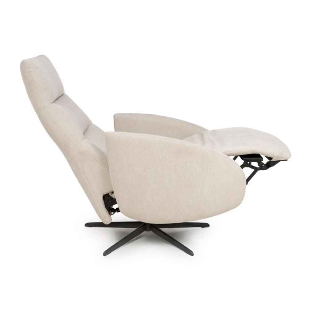 Torino Fabric Swivel Recliner Chair in Natural