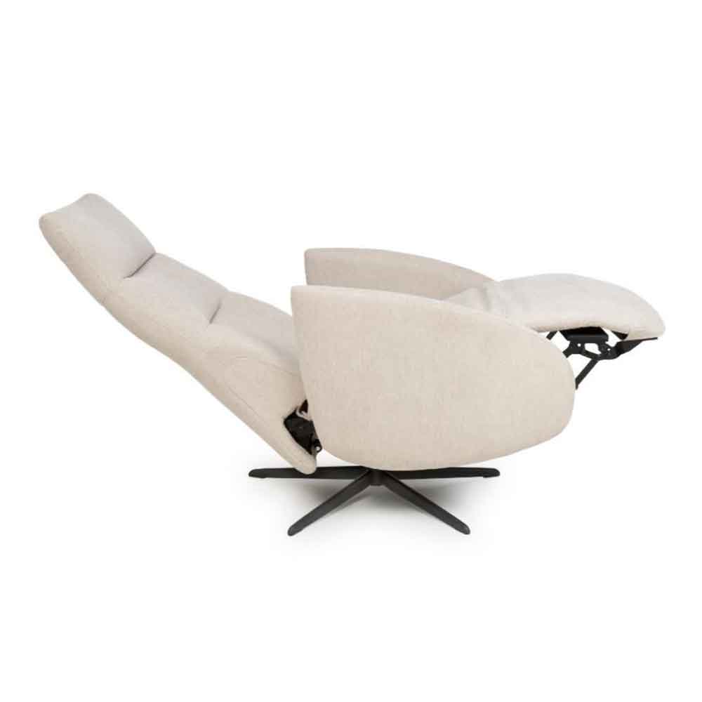 Torino Fabric Swivel Recliner Chair in Natural