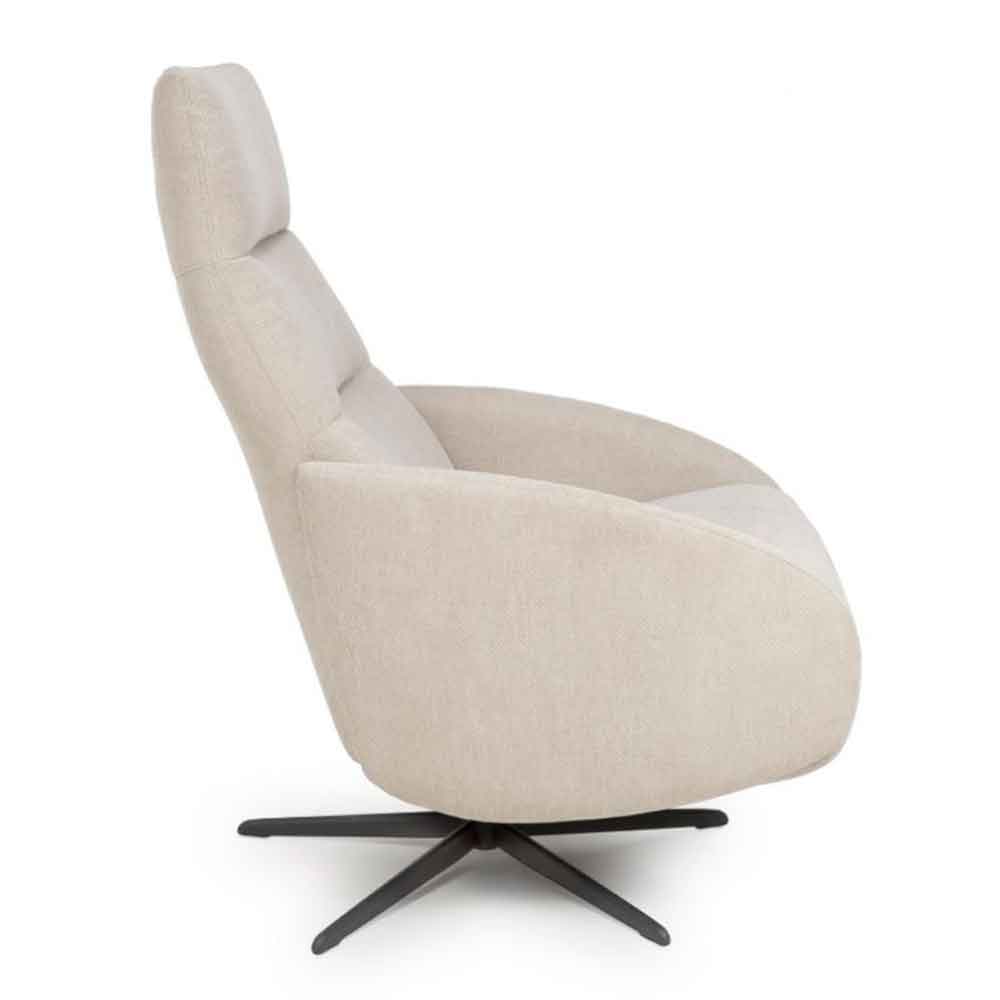 Torino Fabric Swivel Recliner Chair in Natural
