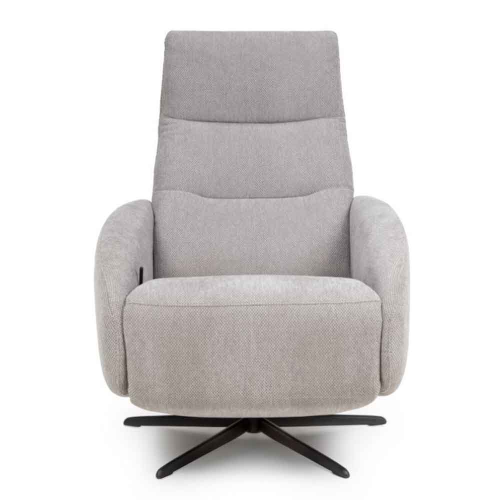 Torino Fabric Swivel Recliner Chair in Pewter