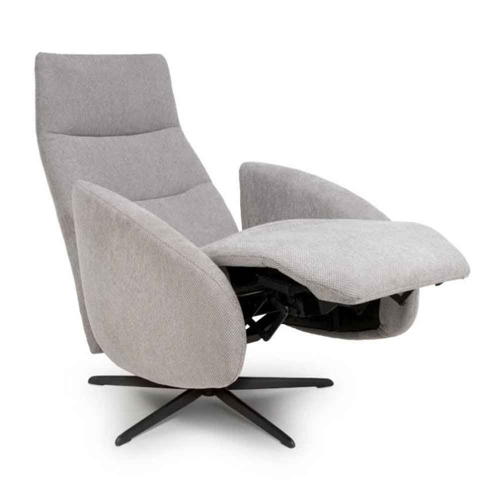 Torino Fabric Swivel Recliner Chair in Pewter