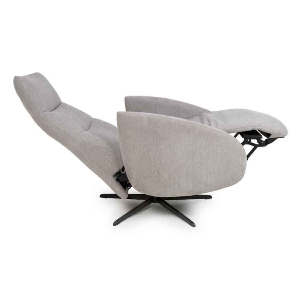Torino Fabric Swivel Recliner Chair in Pewter