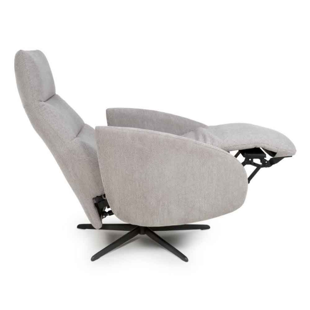 Torino Fabric Swivel Recliner Chair in Pewter