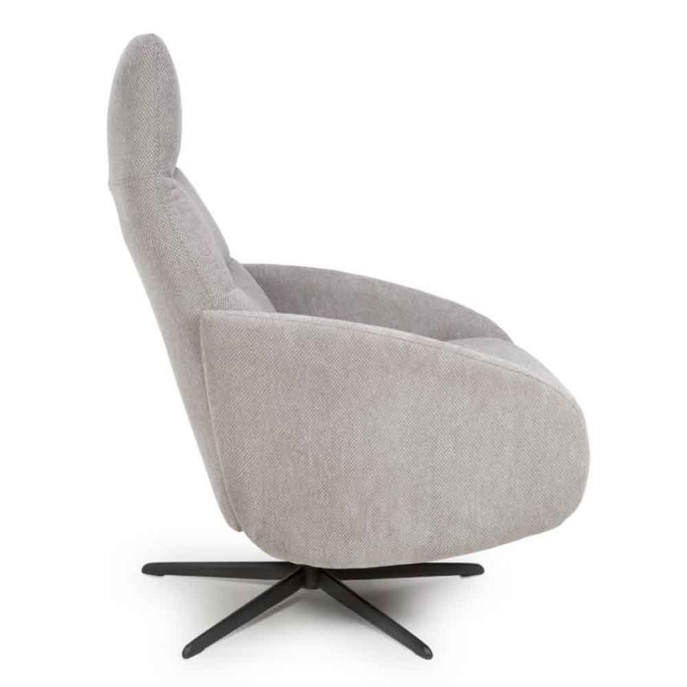 Torino Fabric Swivel Recliner Chair in Pewter