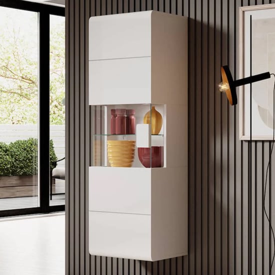 Read more about Torino high gloss display cabinet wall in white with led