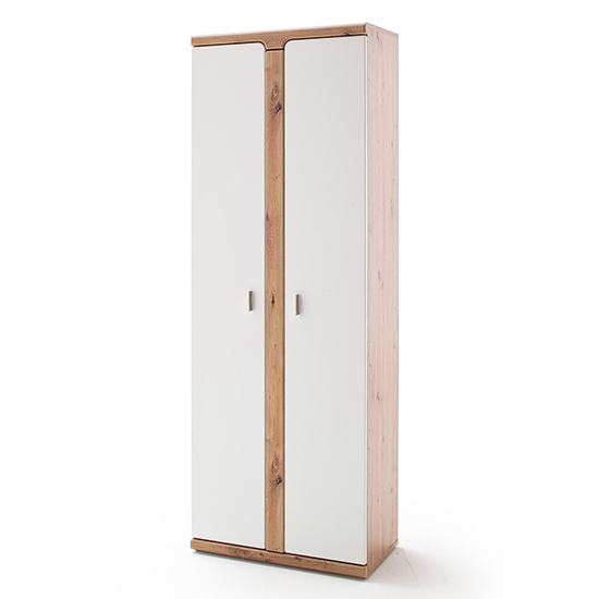 Torino Wooden Hallway Furniture Set In White And Planked Oak_6