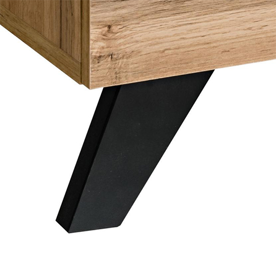 Torino Wooden TV Stand With 3 Doors In Wotan Oak And LED