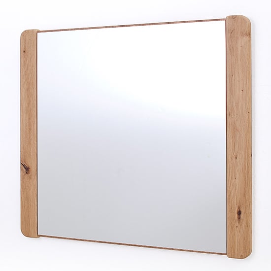 Read more about Torino wall mirror with planked oak wooden frame