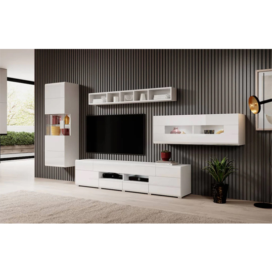 Torino Wooden Wall Shelf In Matt White