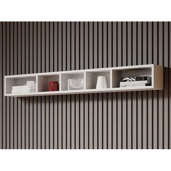 Product photograph of Torino Wooden Wall Shelf In Matt White from Furniture in Fashion