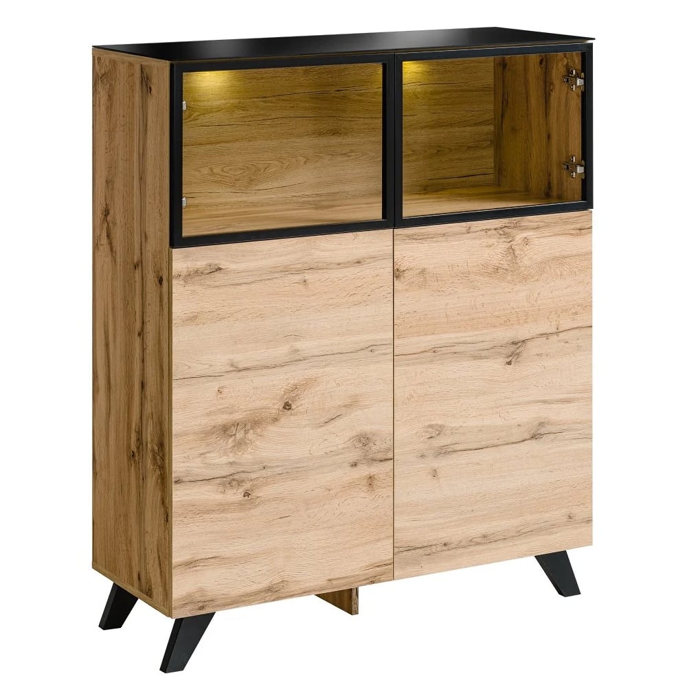 Read more about Torino wooden display cabinet with 4 doors in wotan oak
