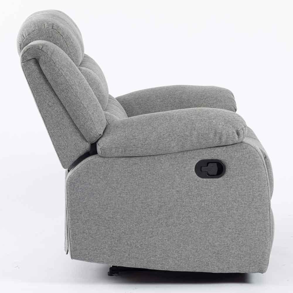 Torlix Fabric Recliner 1 Seater Sofa in Light Grey