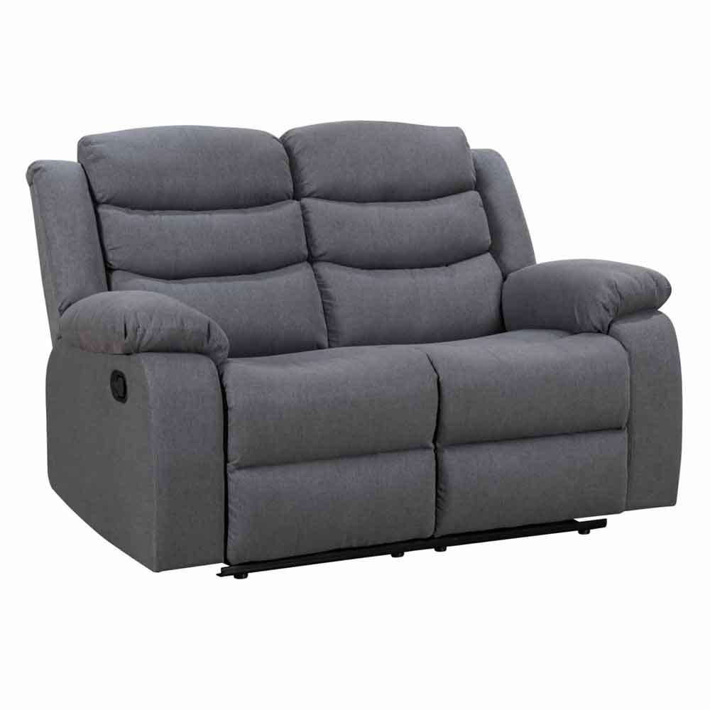 Torlix Fabric Recliner 2 Seater Sofa in Dark Grey