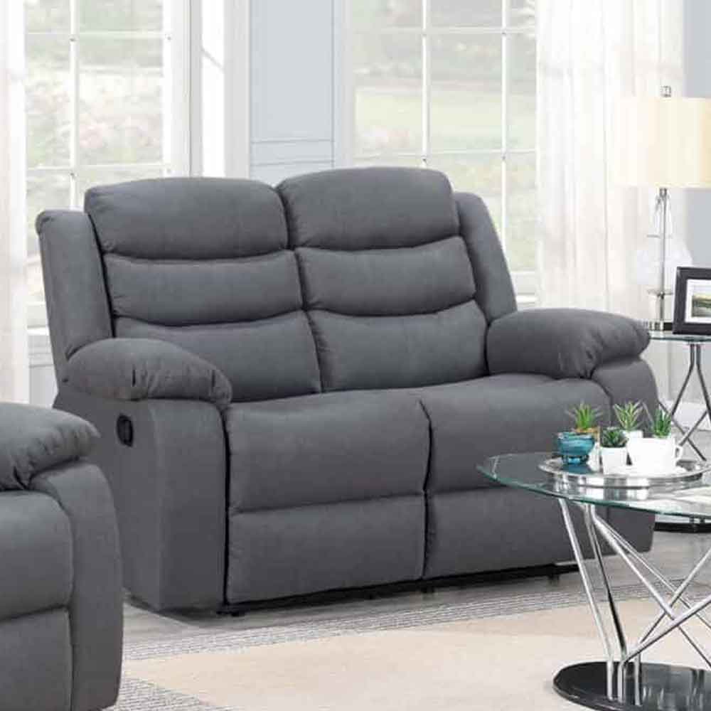 Torlix Fabric Recliner 2 Seater Sofa in Dark Grey