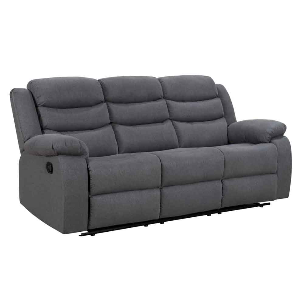 Torlix Fabric Recliner 3 Seater Sofa in Dark Grey
