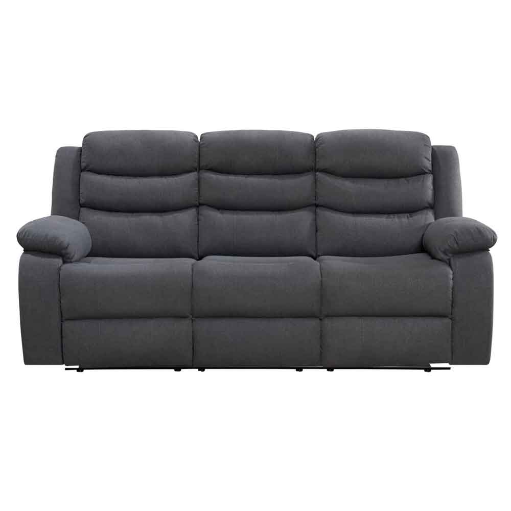 Torlix Fabric Recliner 3 Seater Sofa in Dark Grey