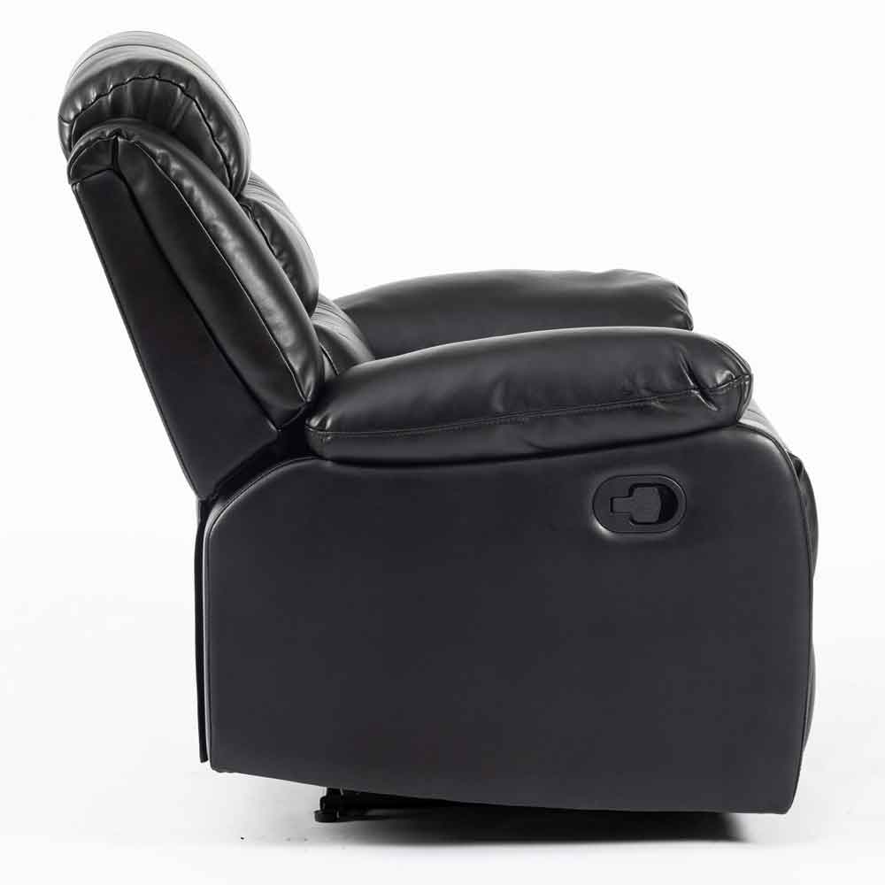 Torlix Faux Leather Recliner 1 Seater Sofa in Black