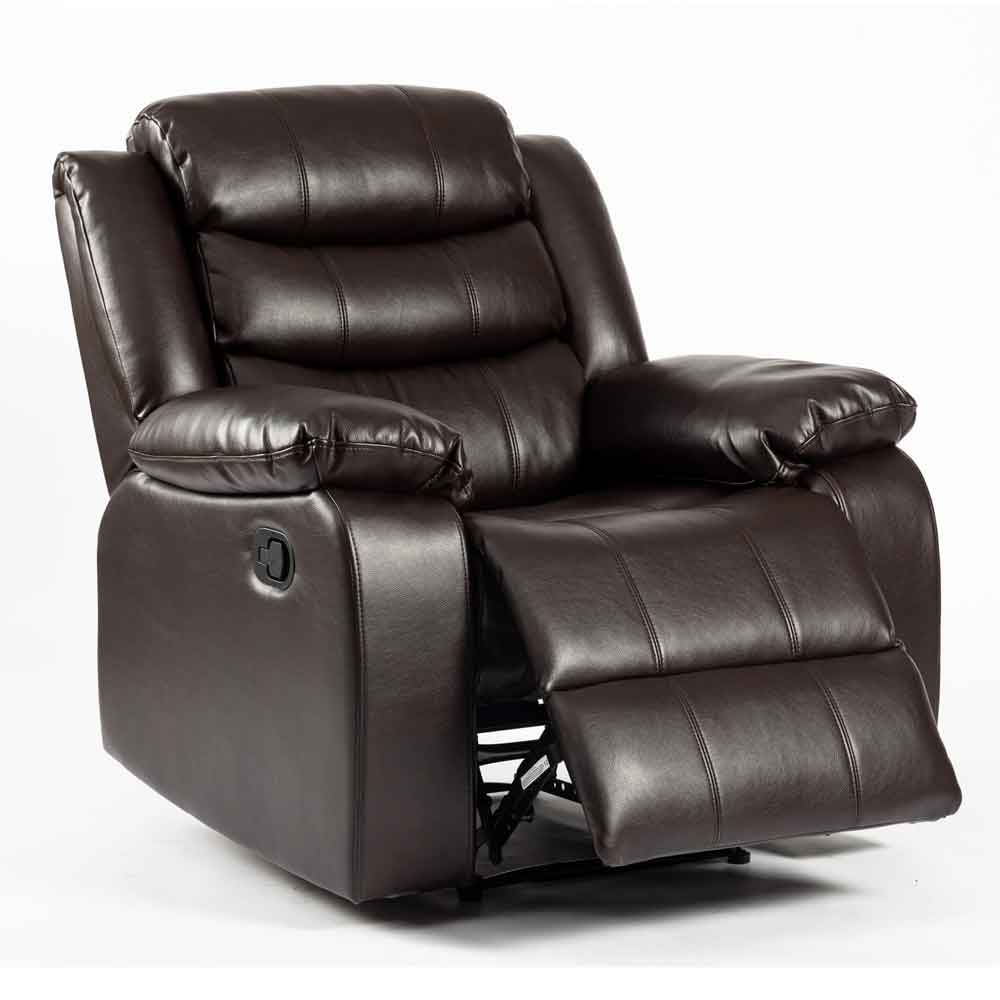 Torlix Faux Leather Recliner 1 Seater Sofa in Brown