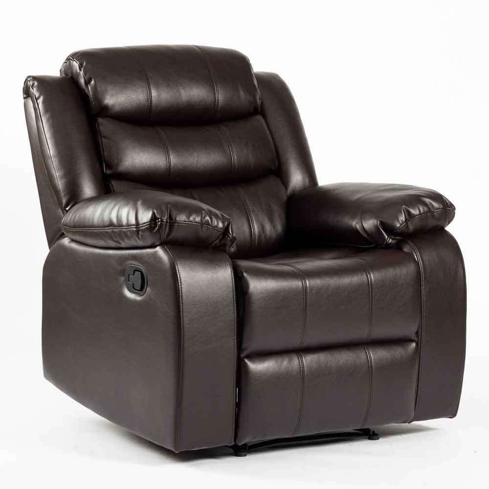 Torlix Faux Leather Recliner 1 Seater Sofa in Brown
