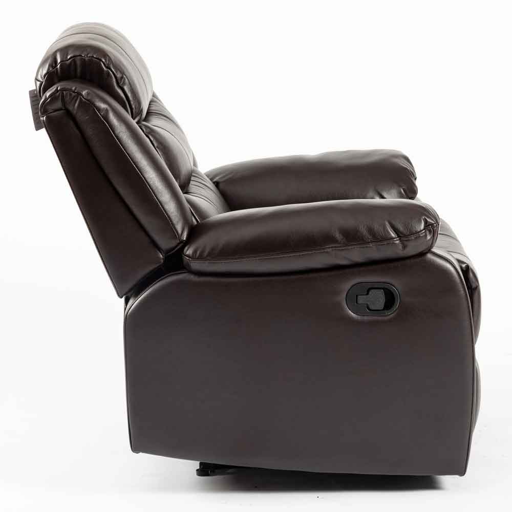 Torlix Faux Leather Recliner 1 Seater Sofa in Brown