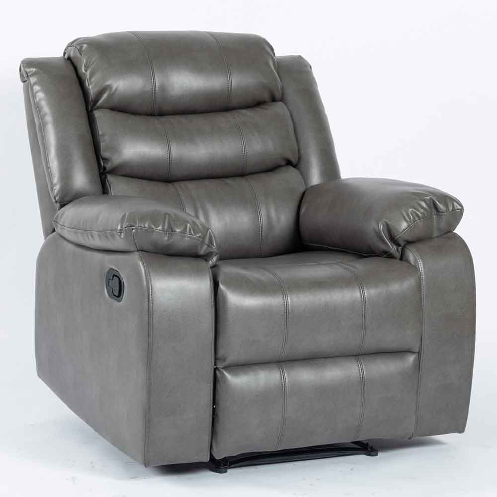 Torlix Faux Leather Recliner 1 Seater Sofa in Grey