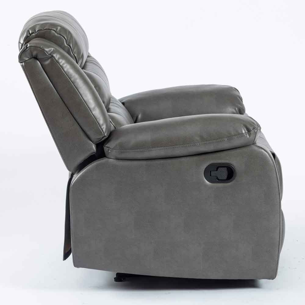 Torlix Faux Leather Recliner 1 Seater Sofa in Grey