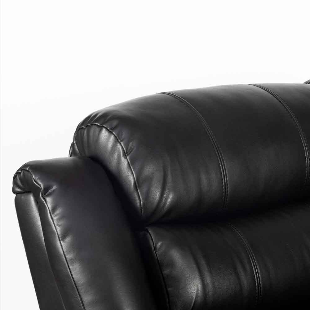 Torlix Faux Leather Recliner 3 Seater Sofa in Black