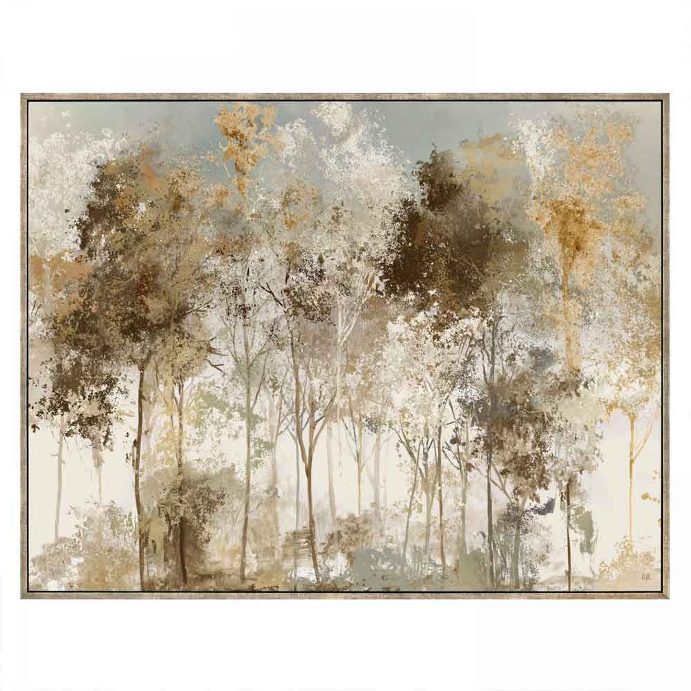 Tormel Copper Frost Canvas Wall Art in Gold Frame