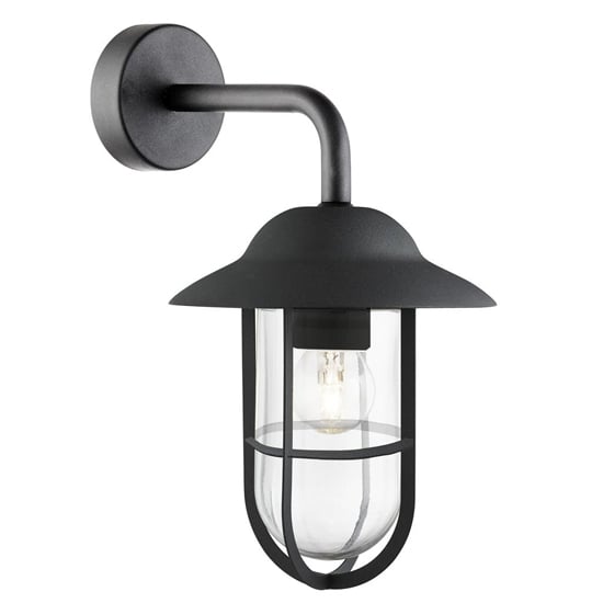 Product photograph of Toronto Outdoor Clear Glass Wall Light In Matt Black from Furniture in Fashion